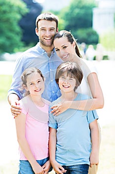 Happy family outdoors