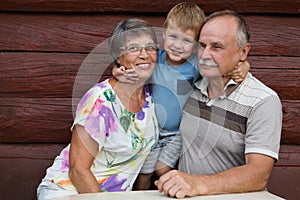 Happy family outdoors