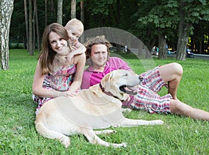 Happy family in the park