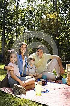 Happy family picnic.