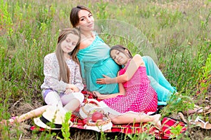 Happy family on picnic