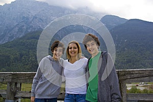 Happy family portrait in Slovenia