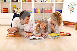 Happy family reading img