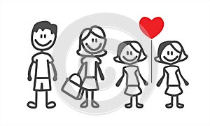 Happy family vector flat design