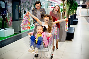 Happy family shopping