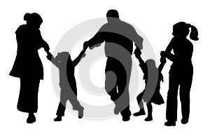 Happy family silhouette vector