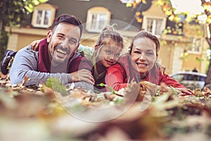 Happy family spending time together.