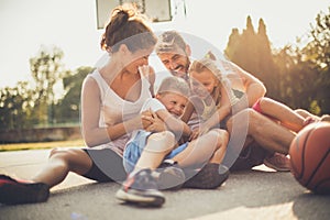 Happy family spending time together.