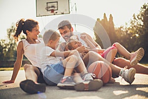 Happy family spending time together.