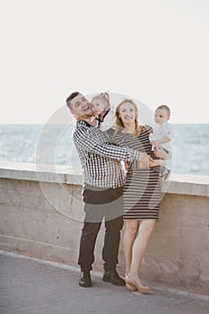 Happy family spending time together outdoors.