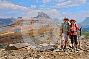 Happy family travelling in Canadian Rockies.