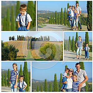 Happy family in Tuscan