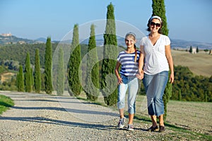 Happy family in Tuscan