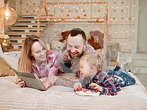 Happy Family watching planchet together