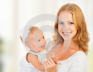 Happy family. young mother with baby girl