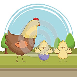 Happy farm animals cartoon