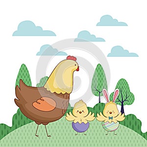 Happy farm animals cartoon