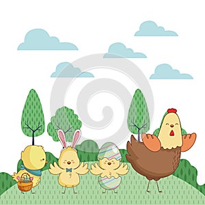 Happy farm animals cartoon