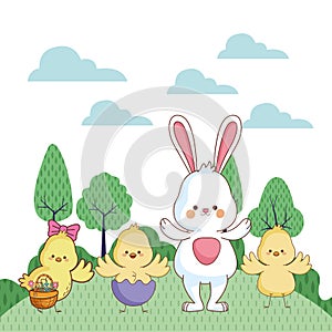 Happy farm animals cartoon