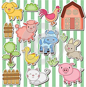 Happy farm animals clip art