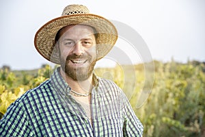 Happy farmer sustainable lifestyle