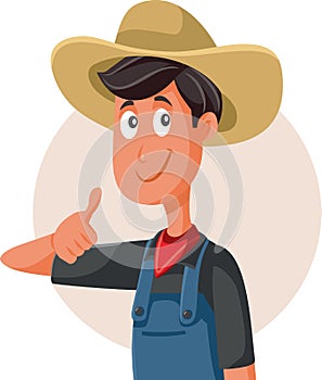 Happy Farmer With Thumbs Up Making Ok Sign