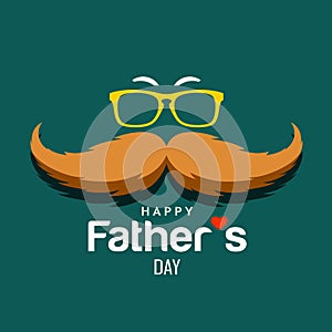 Happy Father day brown mustache design