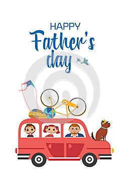 Happy Father Day Holiday Cute Greeting vector card