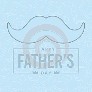 Happy father day invitational card with mustache Vector