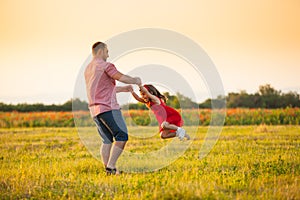 Happy father and his daughter