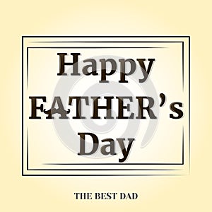 Happy Father`s Day background with lettering and mustache in cartoon style. Vector illustration for you design, card