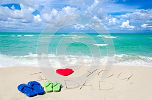 Happy Father`s Day Background on the Miami beach