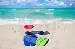 Happy Father`s Day Background on the Miami beach