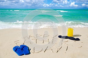 Happy Father`s Day Background on the Miami beach