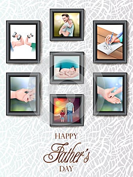 Happy Father`s Day background showing bonding and relationship between kid and father