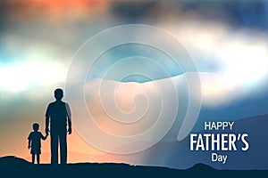 Happy Father`s Day background showing bonding and relationship between kid and father