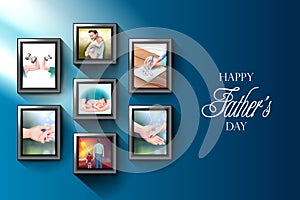 Happy Father`s Day background showing bonding and relationship between kid and father