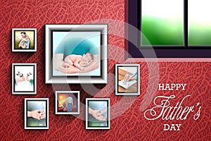 Happy Father`s Day background showing bonding and relationship between kid and father