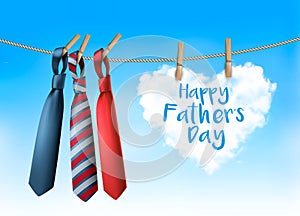 Happy Father`s Day Background With A Three Ties