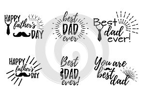 Happy Father`s Day banner and giftcard. Vector Illustration.