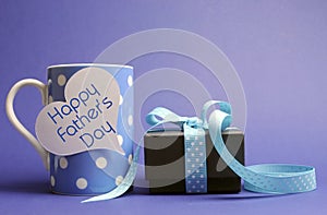 Happy Father's Day blue polka dot coffee mug & gift