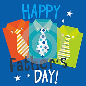 happy father\'s day card design with shirt and neck tie