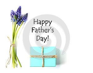 Happy Father`s day card with gift box