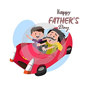 Happy Father`s Day celebration concept with father and son duo e