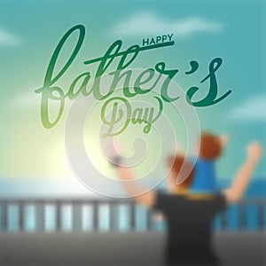 Happy Father`s Day celebration concept with father and son duo e