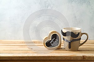 Happy Father`s day concept with coffee mug and gift box