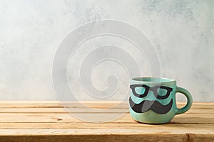 Happy Father`s day concept with cute funny coffee mug