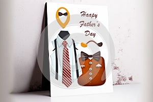 Happy father`s day design greatings card mock up.