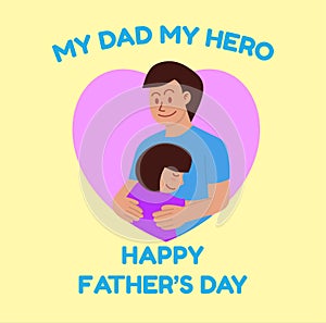 Happy father`s Day flat illustration vector