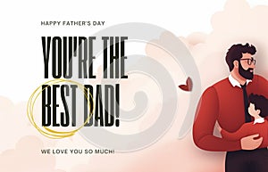 Happy Father\'s day greeting card social media post and banner design, generative ai